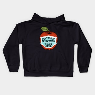 Can't Mask the Love for my Second Graders Teacher Gift Kids Hoodie